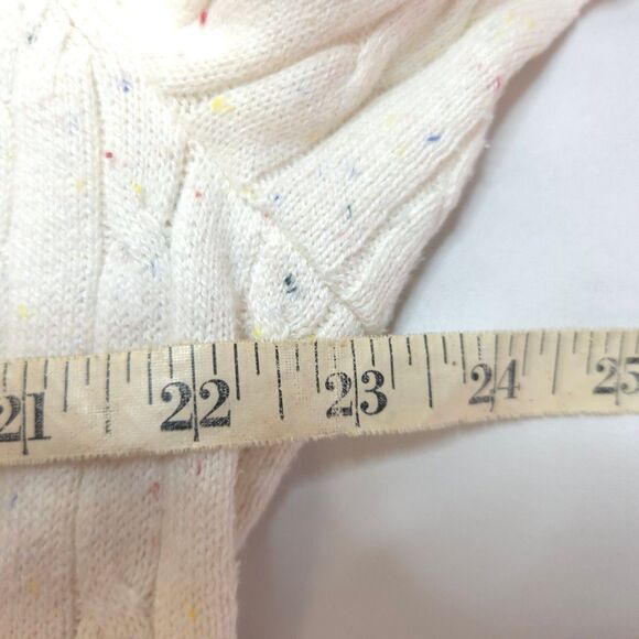 Kim Rogers Womens XL White Cotton Acrylic Open Front Cable Knit Cardigan Sweater - Picture 5 of 7